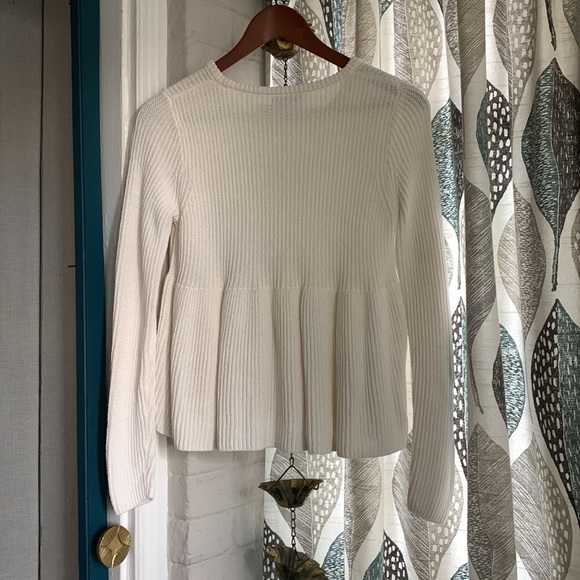 ✨ Madewell Peplum Pullover Sweater Sz S - Picture 3 of 7